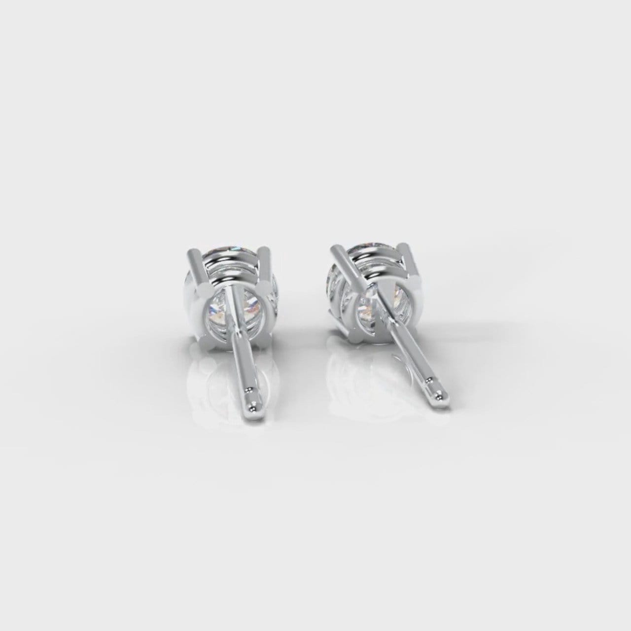 Four Claw Diamond Stud Earrings (GIA Certified)
