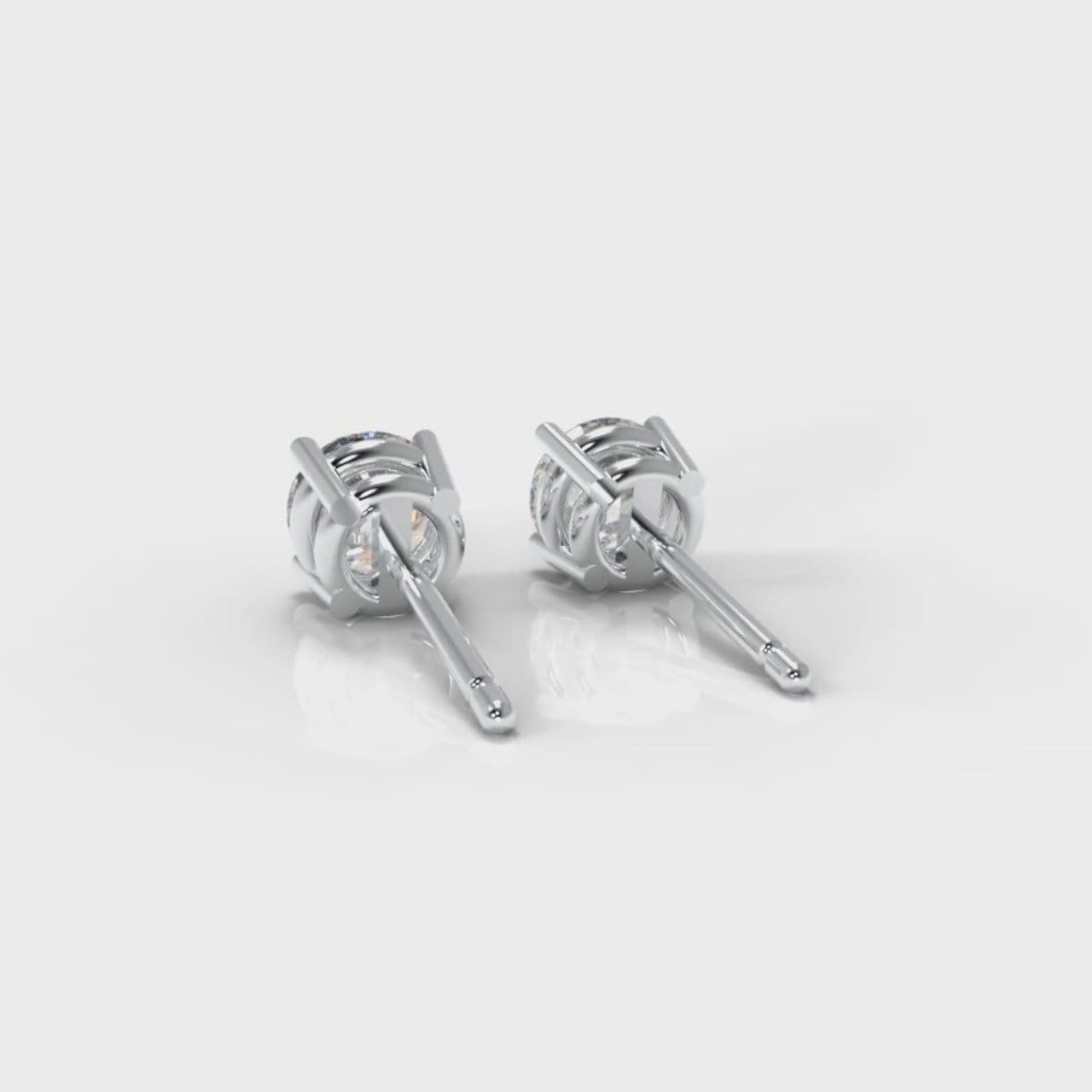 Four Claw Diamond Stud Earrings (GIA Certified)