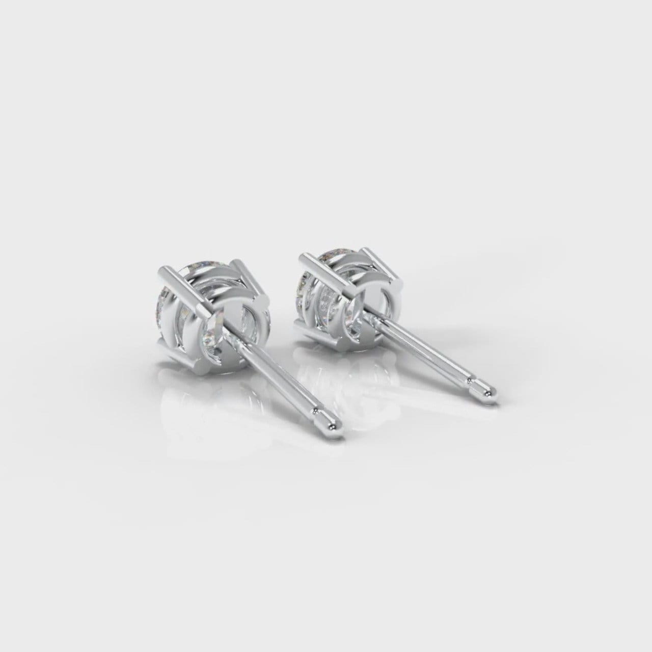 Four Claw Diamond Stud Earrings (GIA Certified)