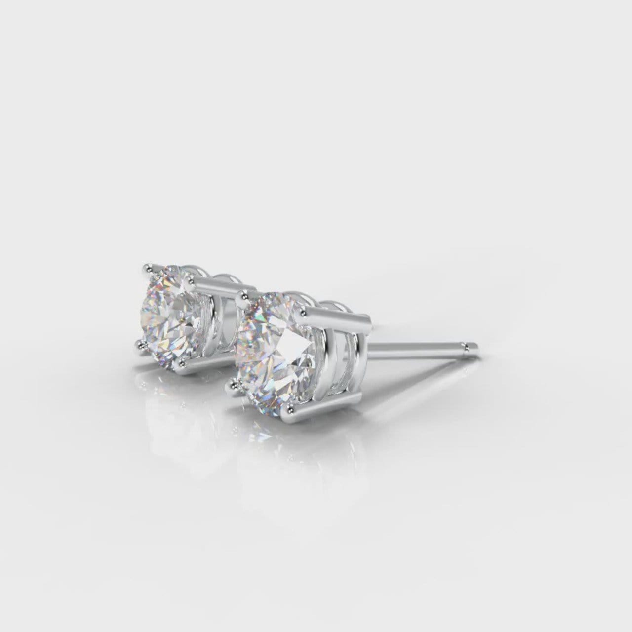 Four Claw Diamond Stud Earrings (GIA Certified)