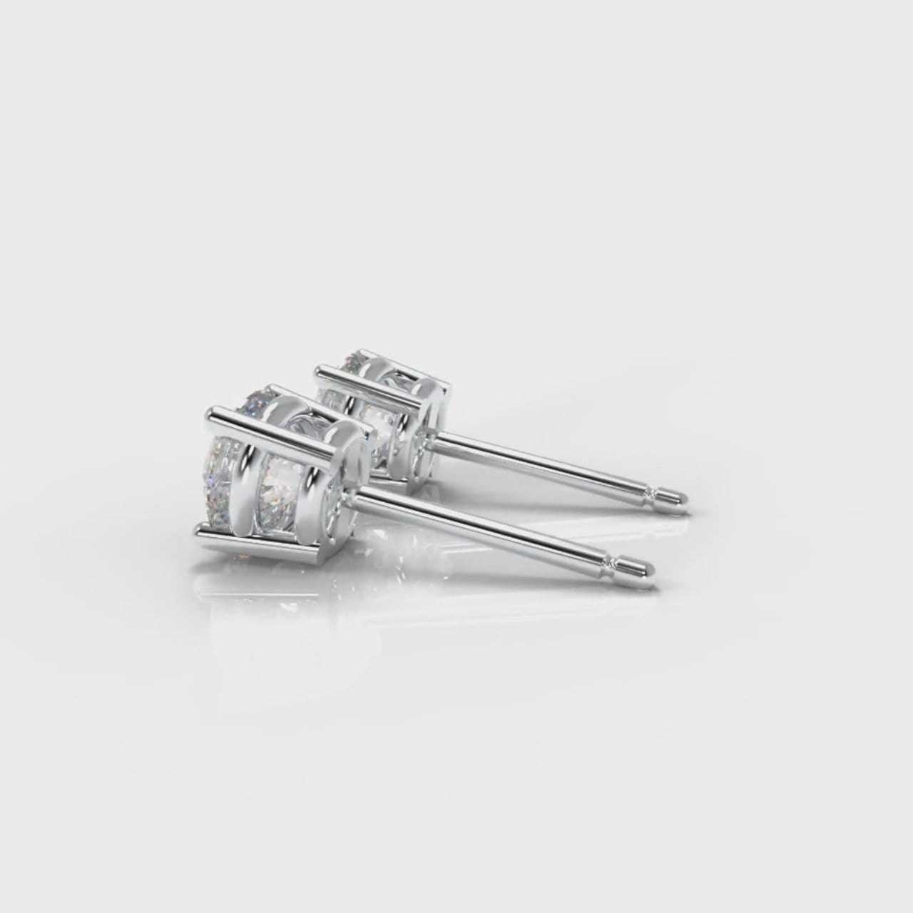 Four Claw Diamond Stud Earrings (GIA Certified)