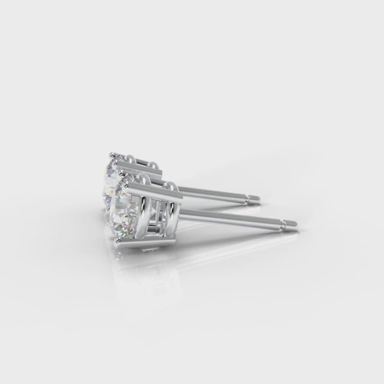 Four Claw Diamond Stud Earrings (GIA Certified)