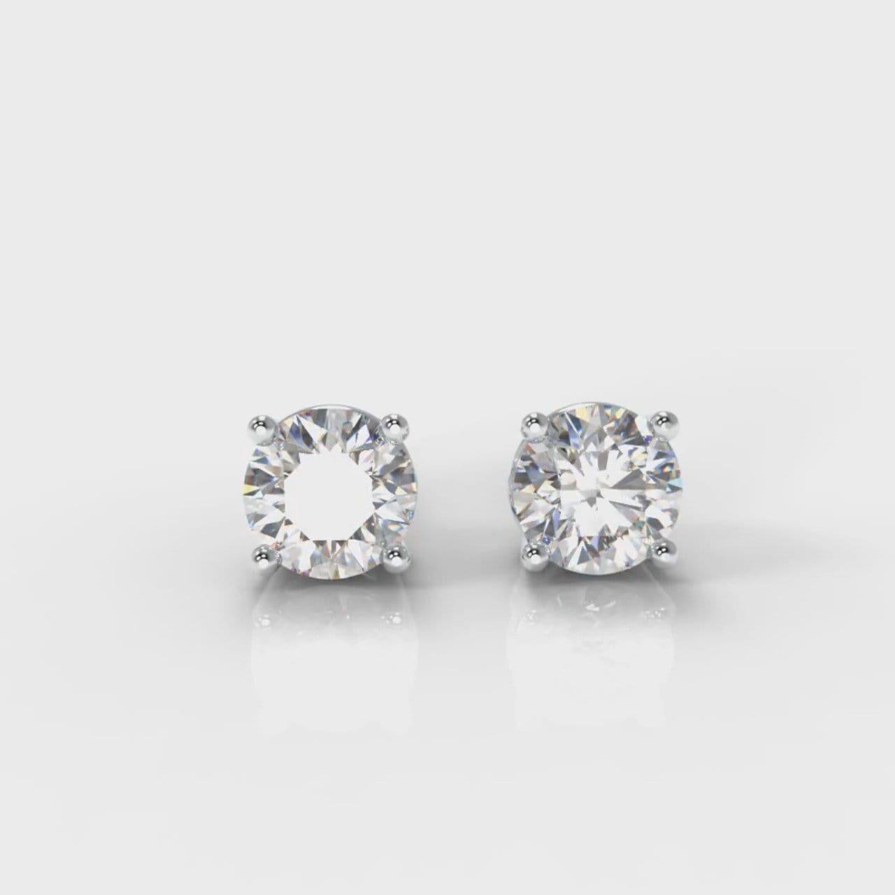 Four Claw Diamond Stud Earrings (GIA Certified)