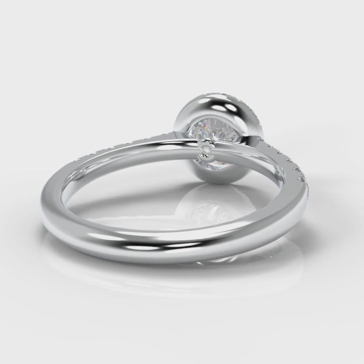 Micropavé Round Brilliant Cut Diamond Halo Engagement Ring