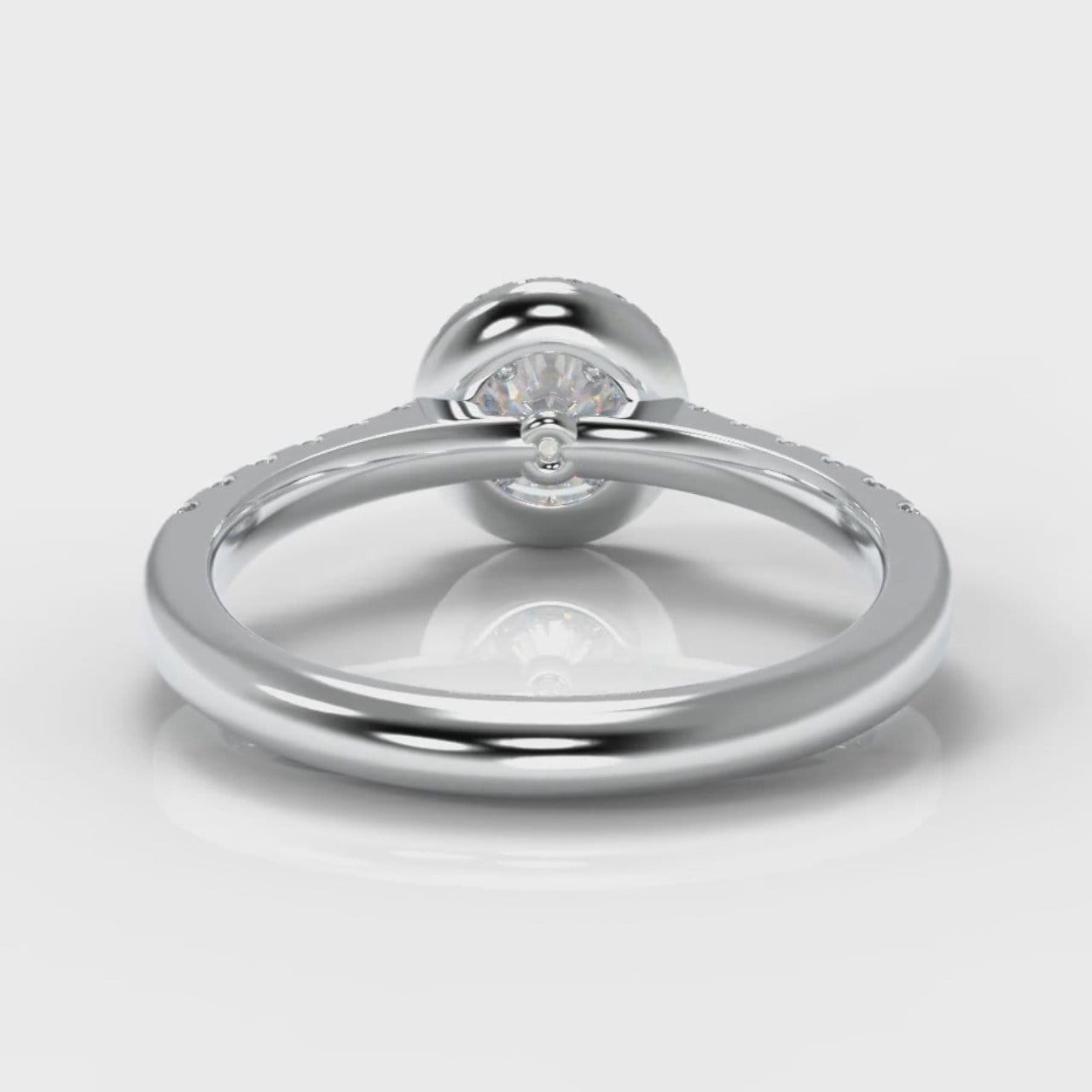 Micropavé Round Brilliant Cut Diamond Halo Engagement Ring