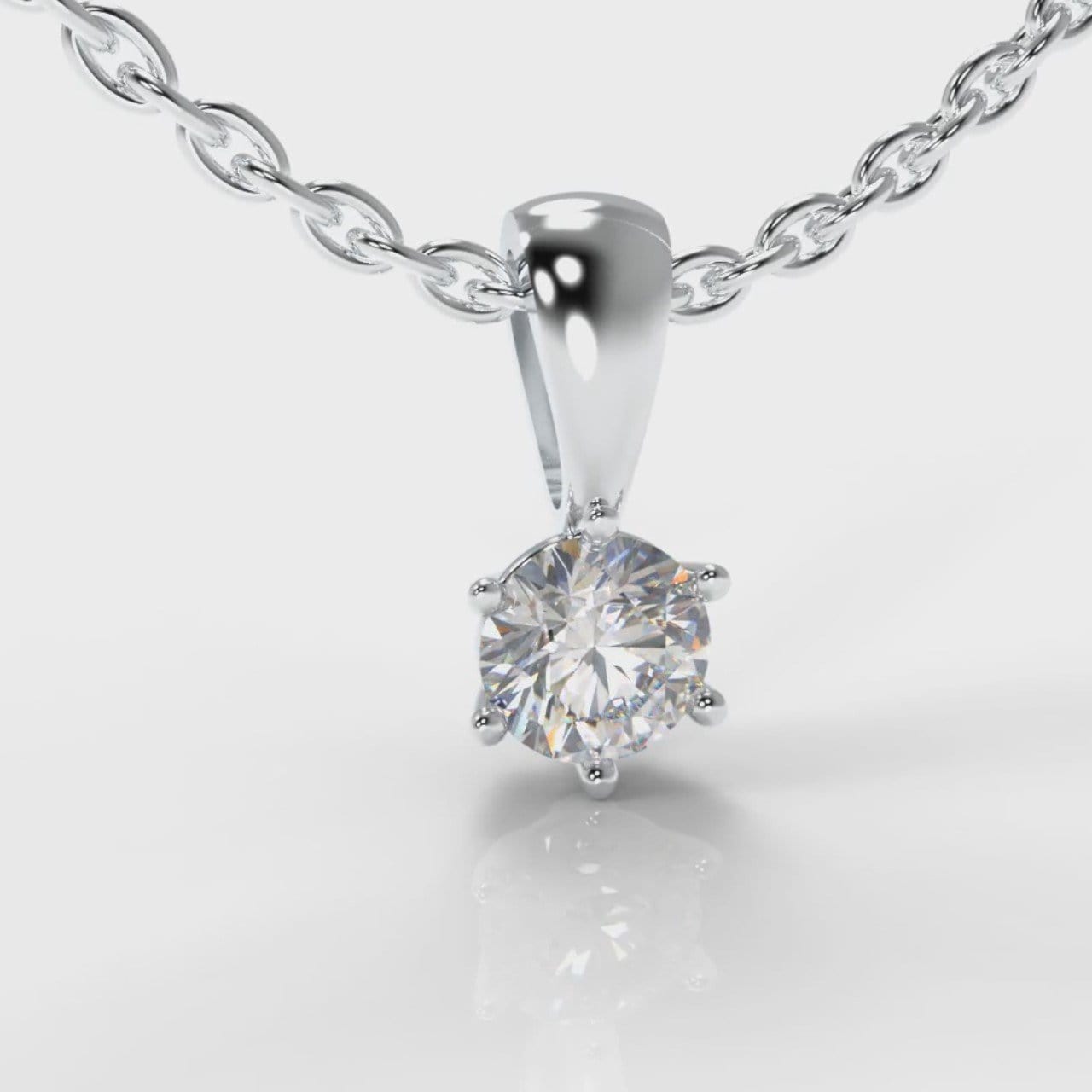 Six Claw Diamond Pendant (GIA Certified)