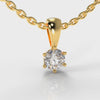 Six Claw Diamond Pendant (Lab Grown Diamond) - Yellow Gold