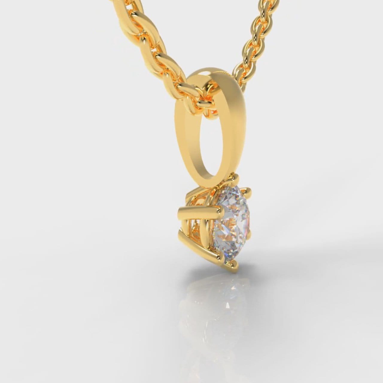 Six Claw Diamond Pendant (Lab Grown Diamond) - Yellow Gold