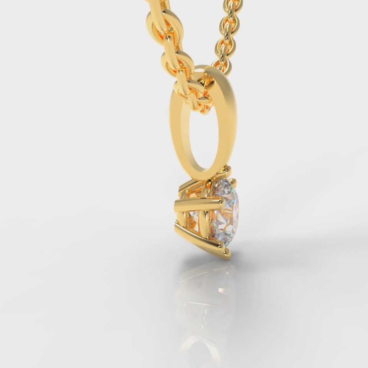 Six Claw Diamond Pendant (Lab Grown Diamond) - Yellow Gold
