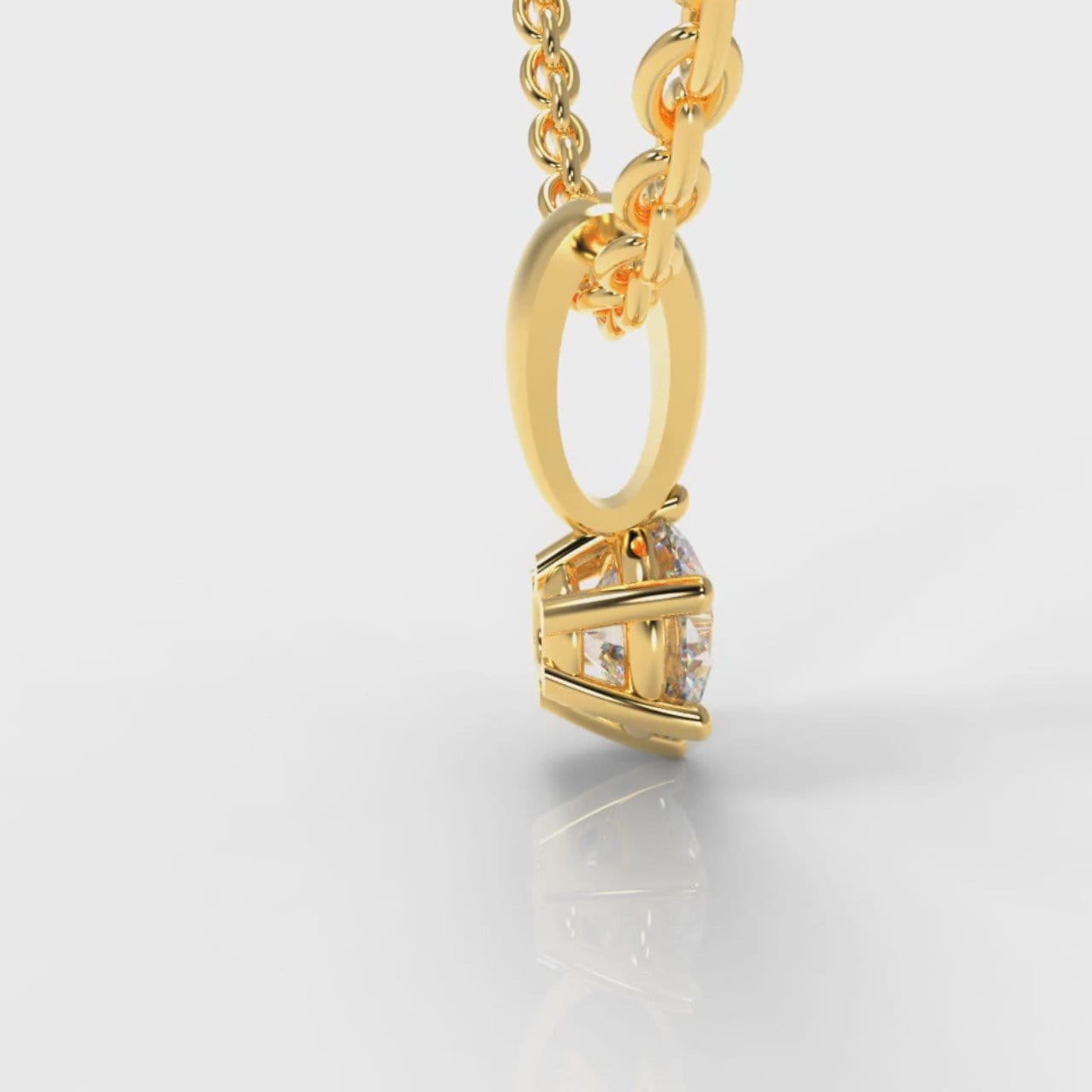 Six Claw Diamond Pendant (Lab Grown Diamond) - Yellow Gold