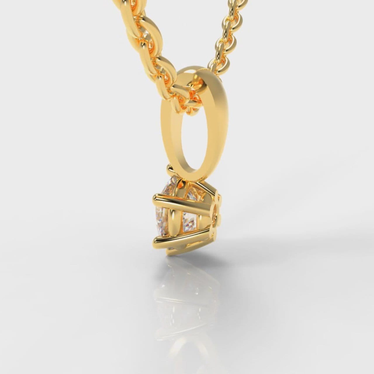 Six Claw Diamond Pendant (Lab Grown Diamond) - Yellow Gold