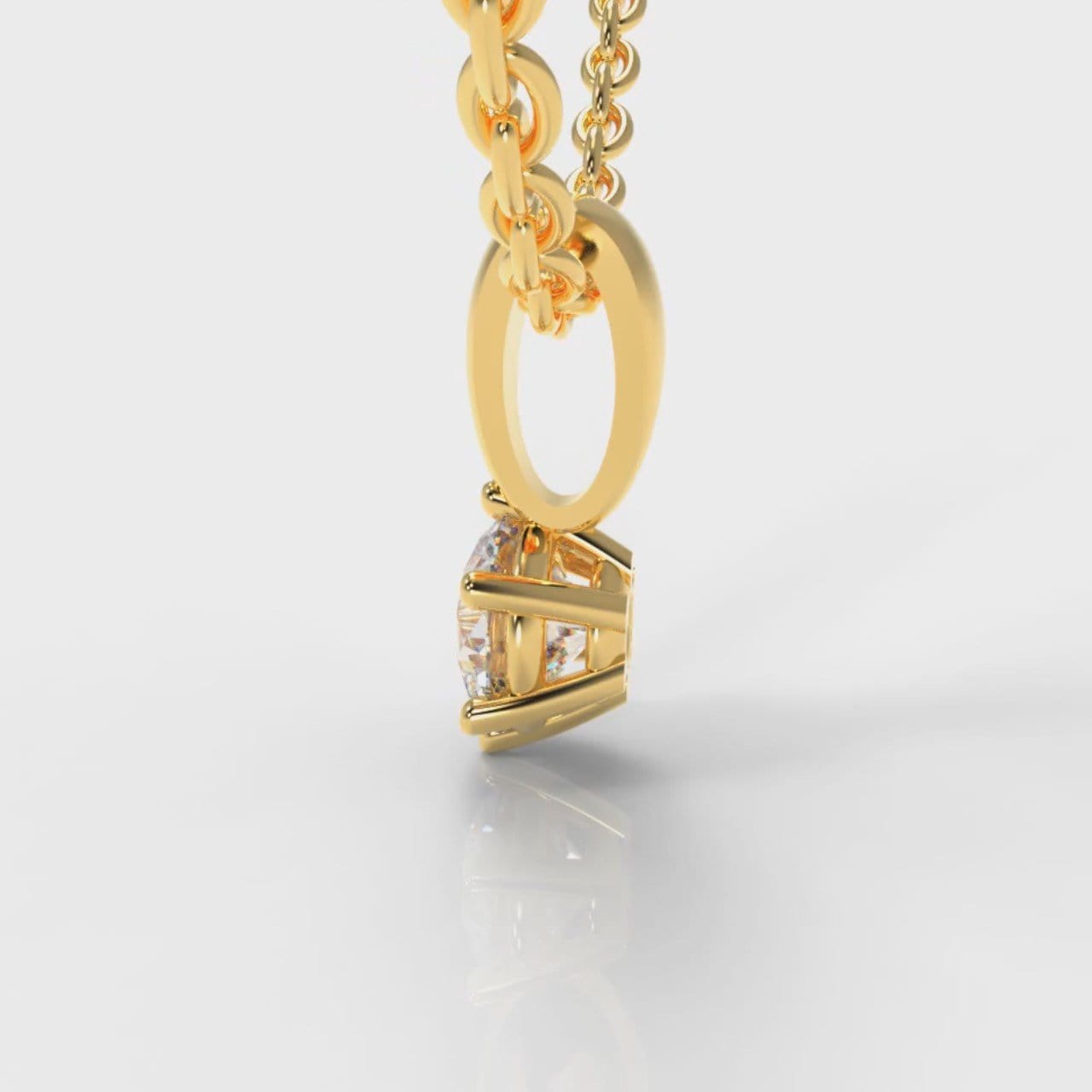 Six Claw Diamond Pendant (Lab Grown Diamond) - Yellow Gold