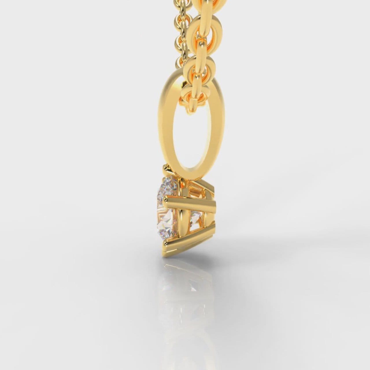 Six Claw Diamond Pendant (Lab Grown Diamond) - Yellow Gold