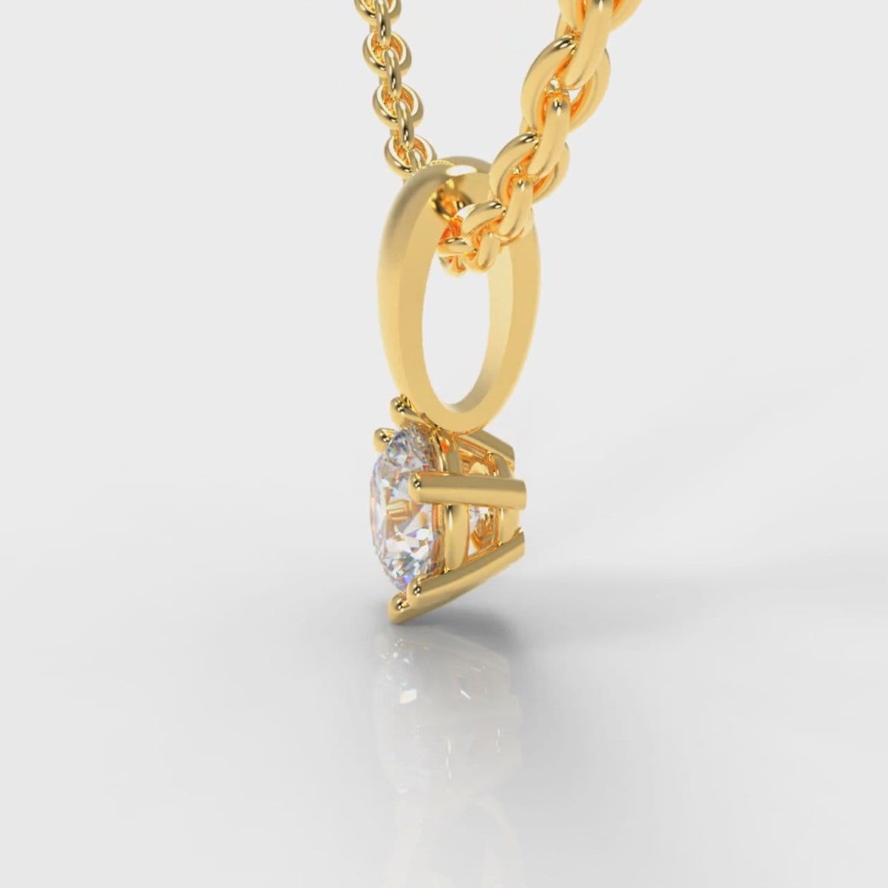 Six Claw Diamond Pendant (Lab Grown Diamond) - Yellow Gold