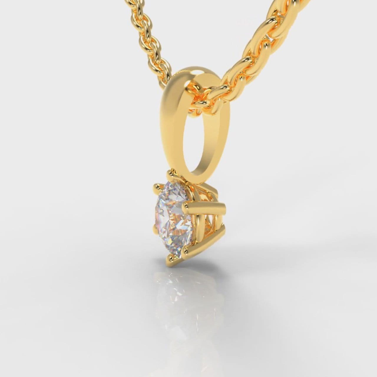 Six Claw Diamond Pendant (Lab Grown Diamond) - Yellow Gold