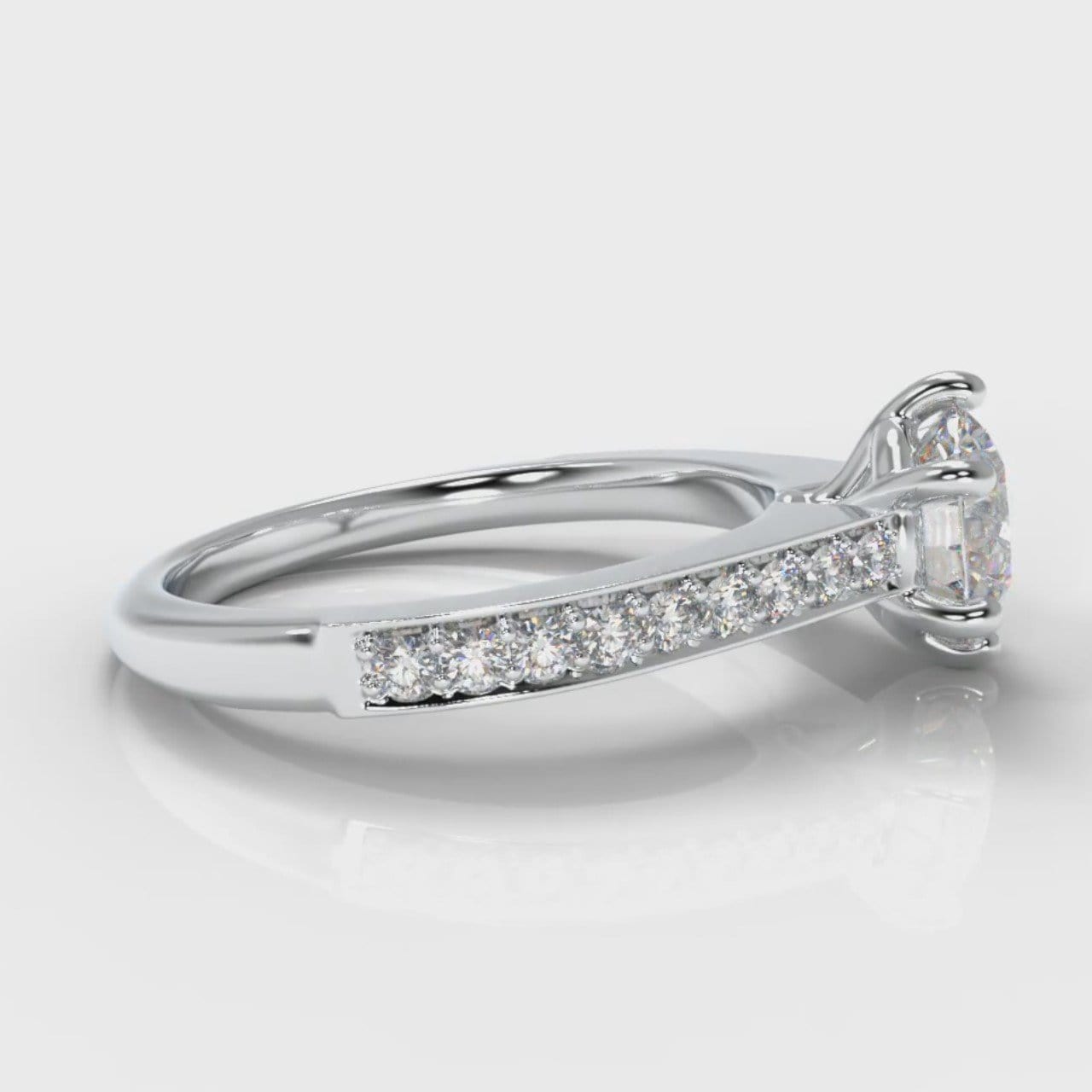 Star Pavé Round Brilliant Diamond Engagement Ring