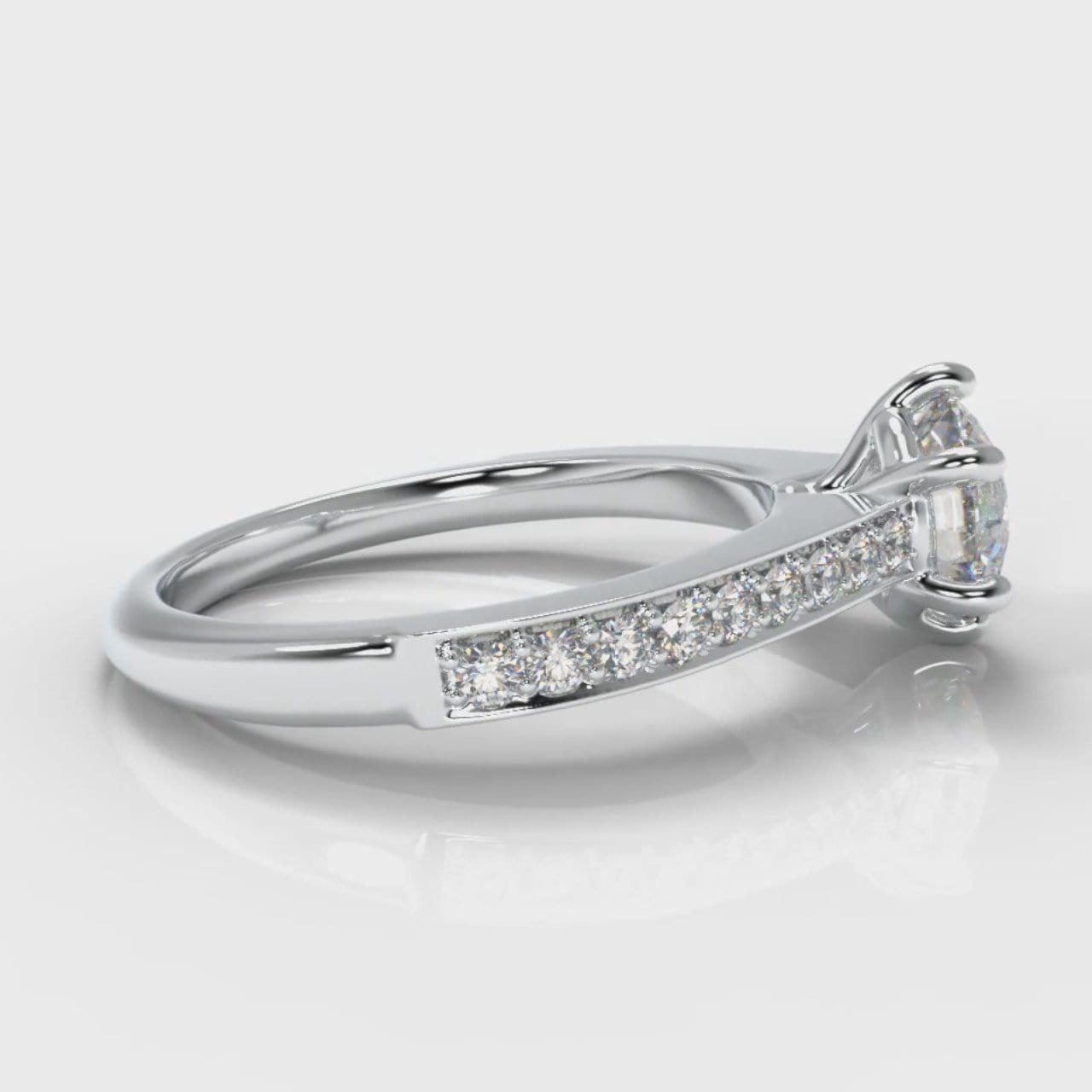 Star Pavé Round Brilliant Diamond Engagement Ring