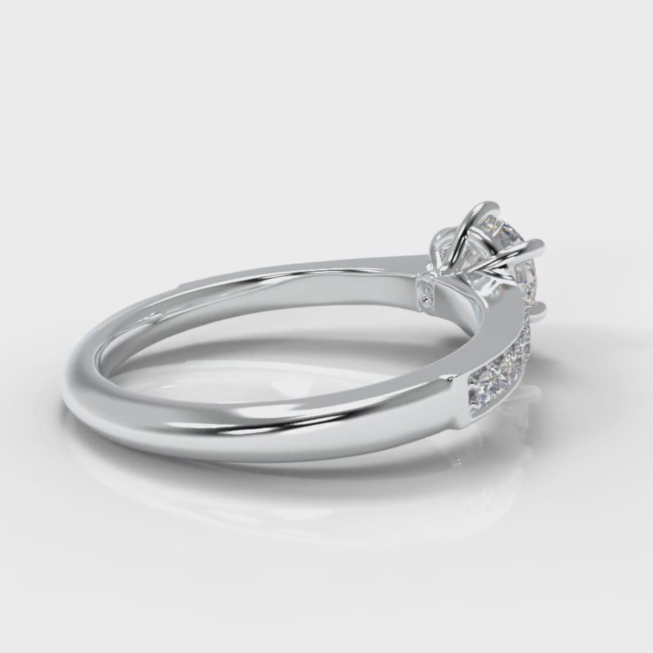 Star Pavé Round Brilliant Diamond Engagement Ring