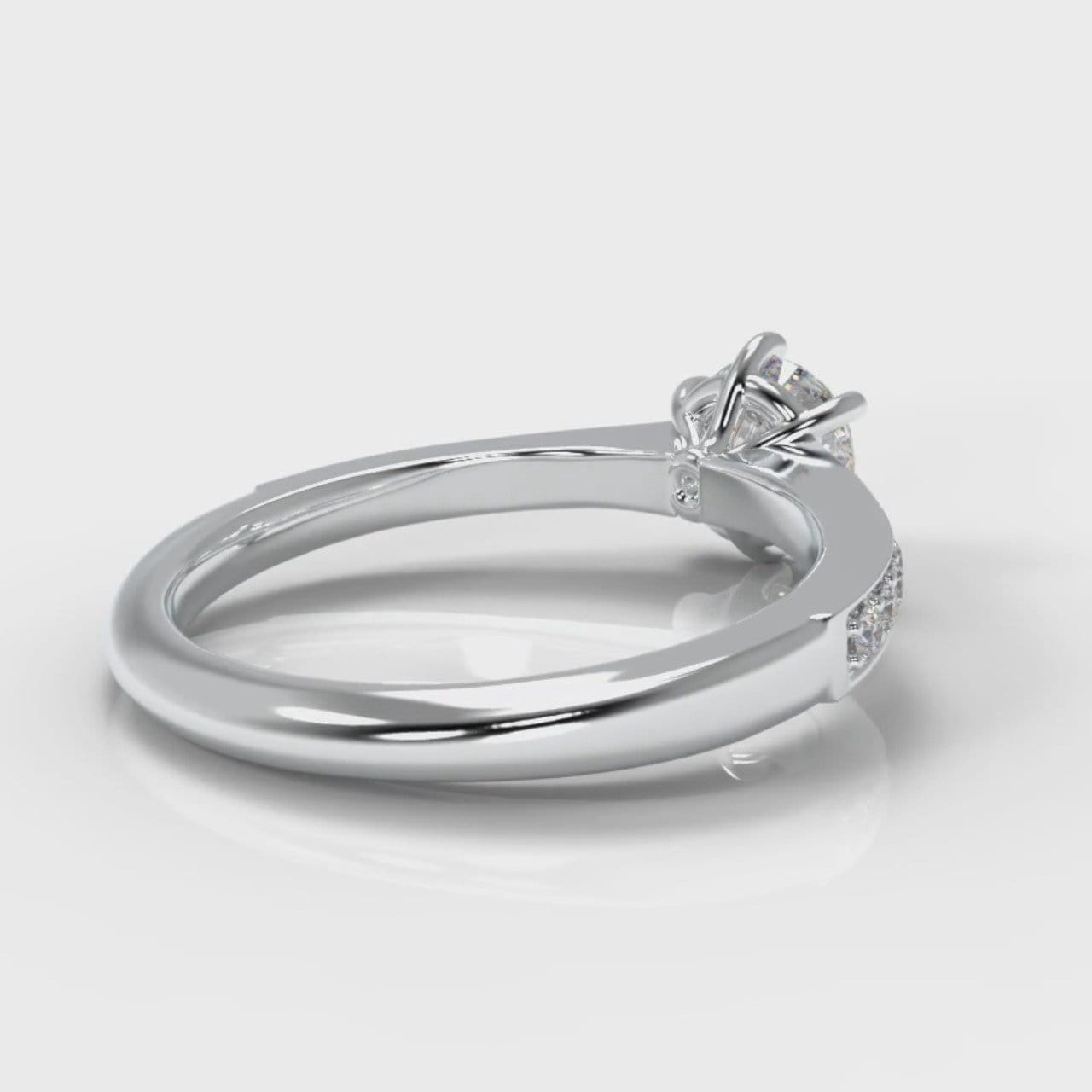 Star Pavé Round Brilliant Diamond Engagement Ring