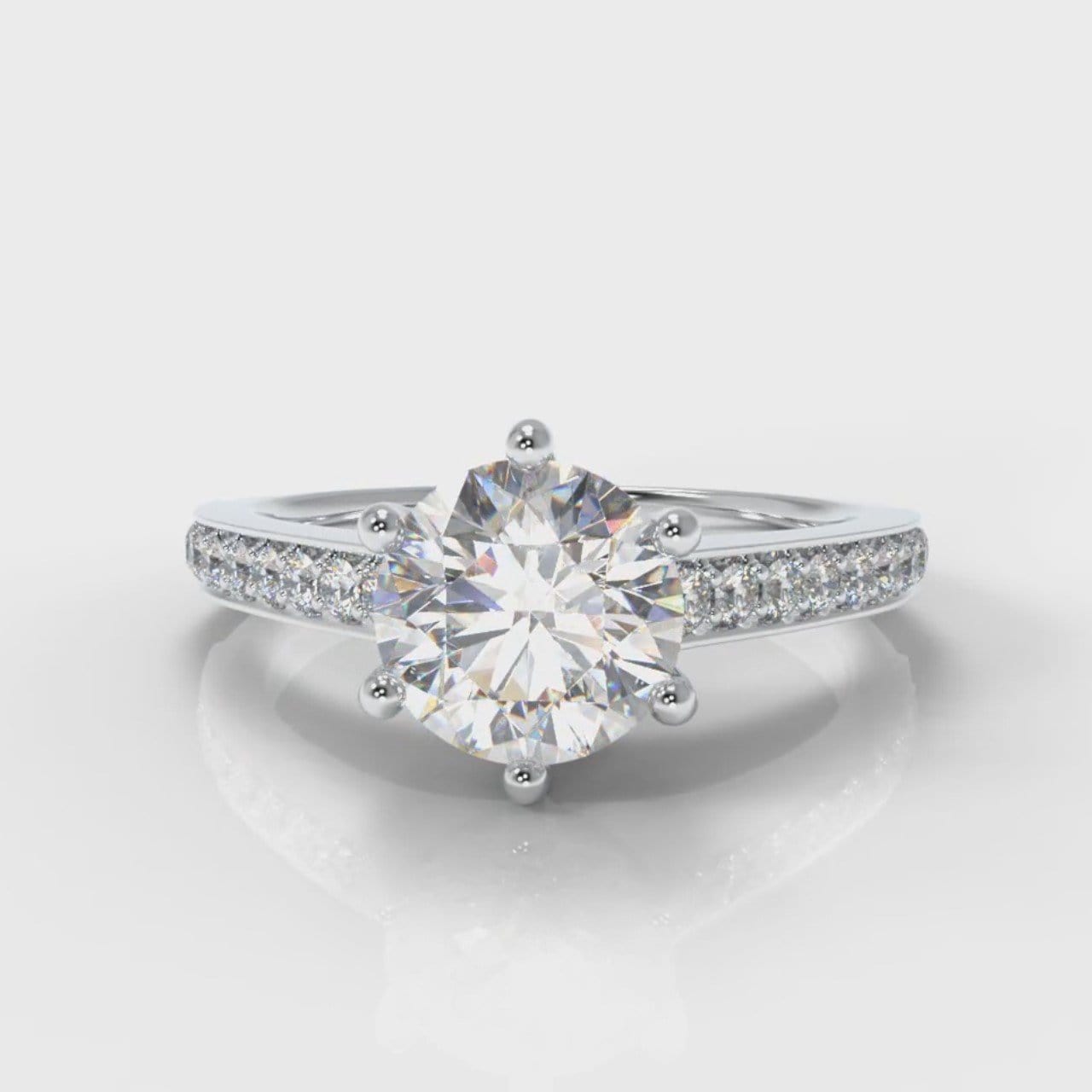 Star Pav Round Brilliant Diamond Engagement Ring Hyde Park Design