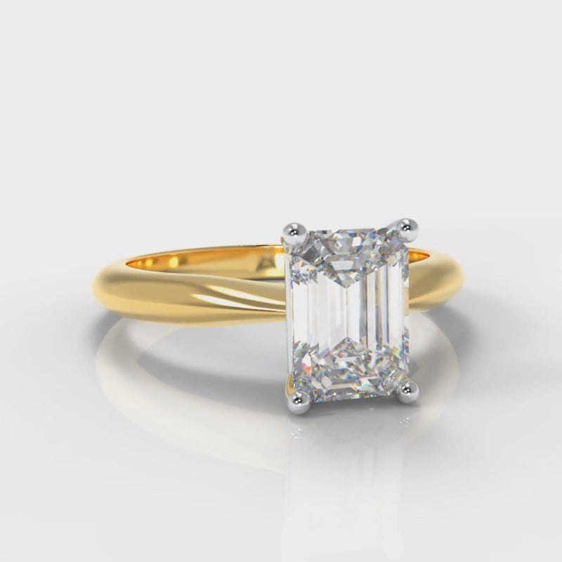Carrée Solitaire Emerald Cut Diamond Engagement Ring - Yellow Gold