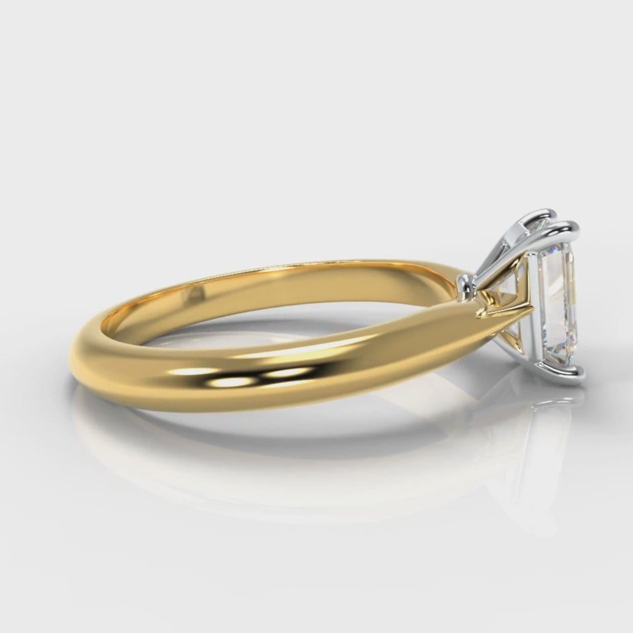 Carrée Solitaire Emerald Cut Diamond Engagement Ring - Yellow Gold