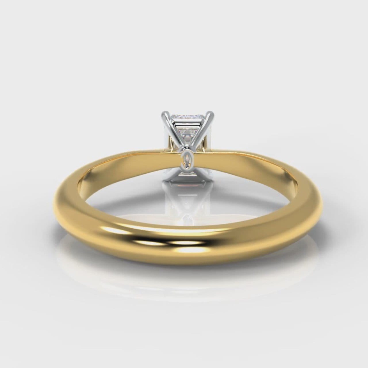 Carrée Solitaire Emerald Cut Diamond Engagement Ring - Yellow Gold