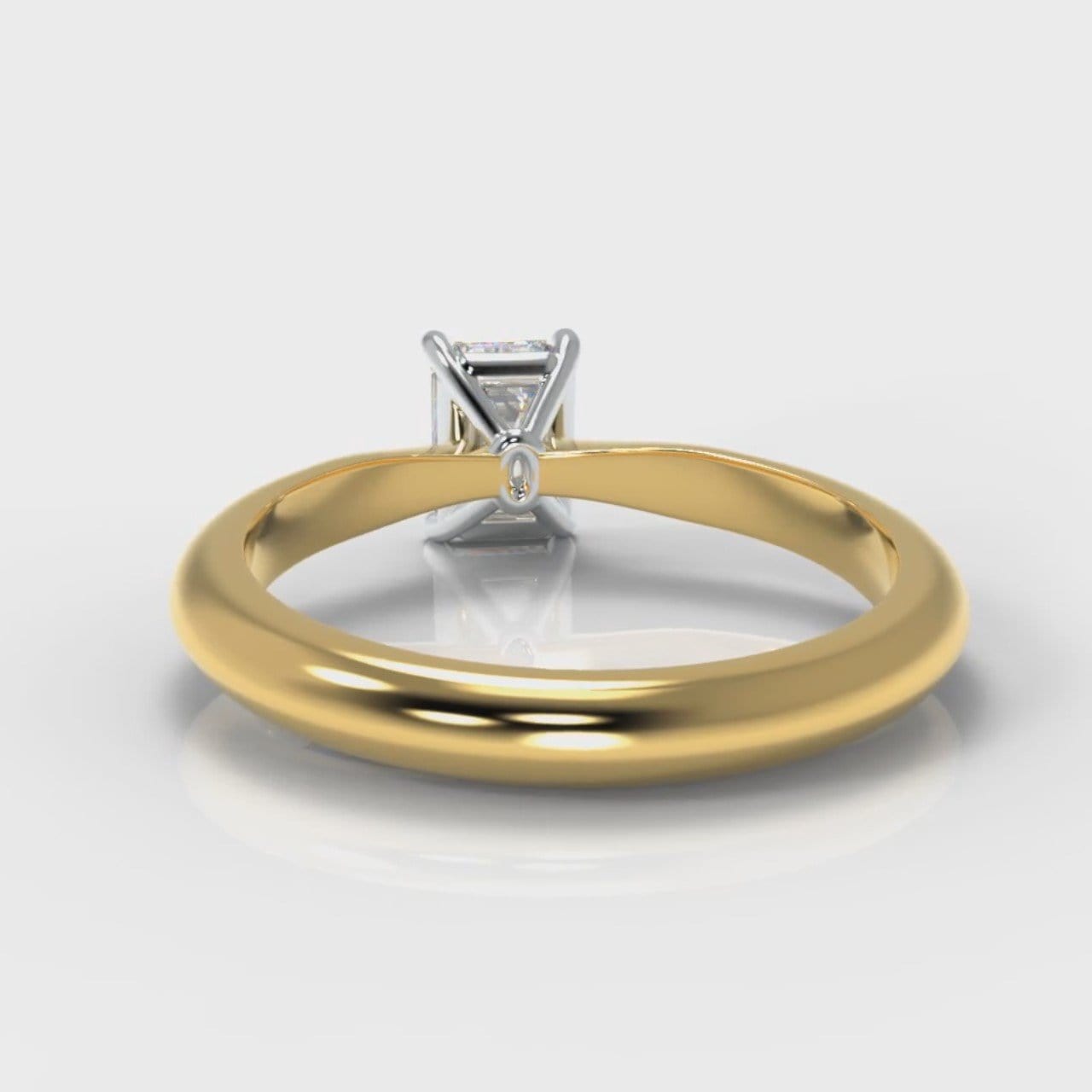 Carrée Solitaire Emerald Cut Diamond Engagement Ring - Yellow Gold