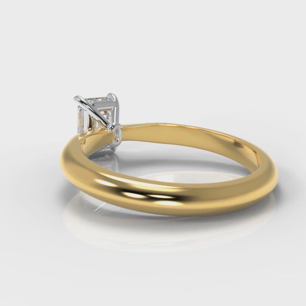 Carrée Solitaire Emerald Cut Diamond Engagement Ring - Yellow Gold