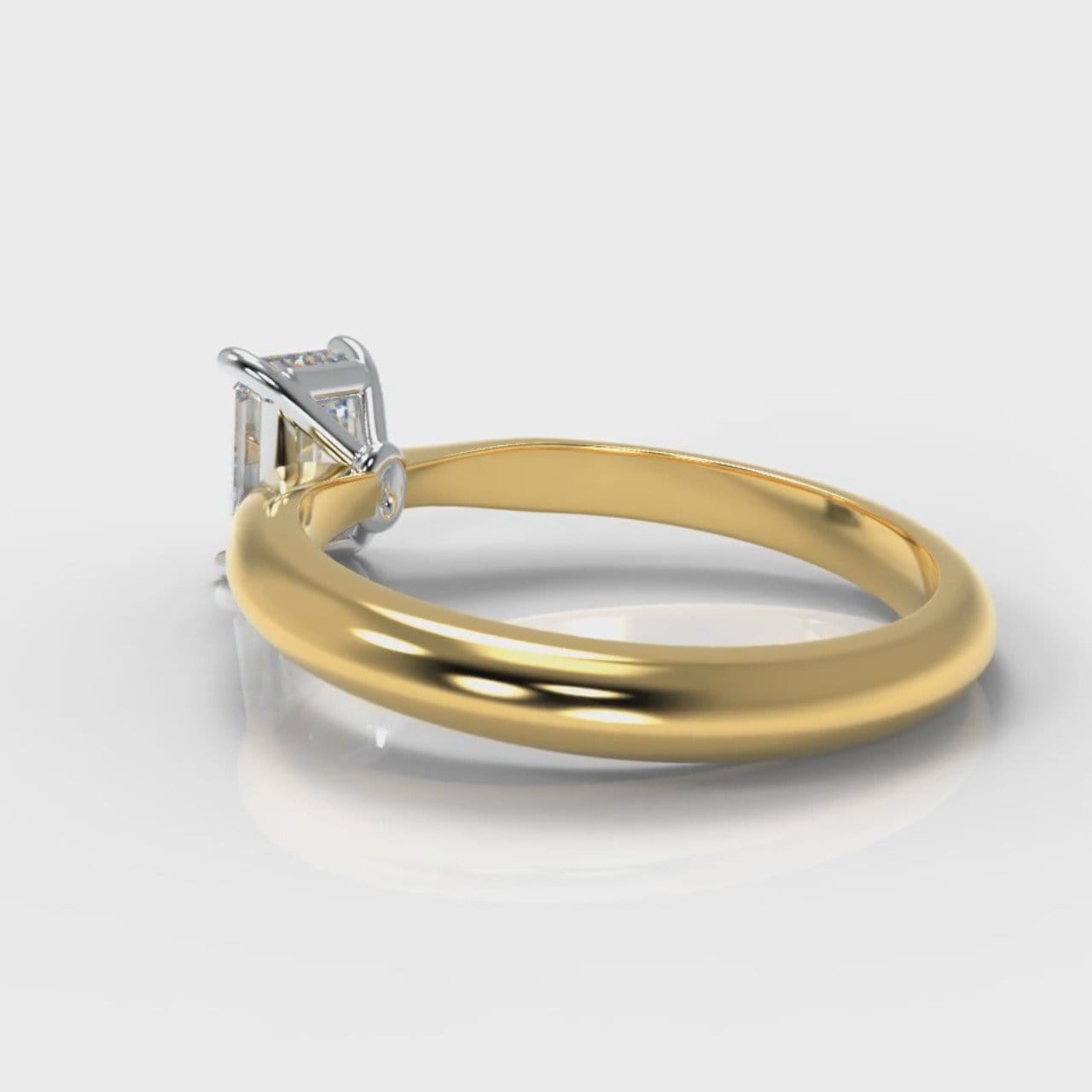 Carrée Solitaire Emerald Cut Diamond Engagement Ring - Yellow Gold