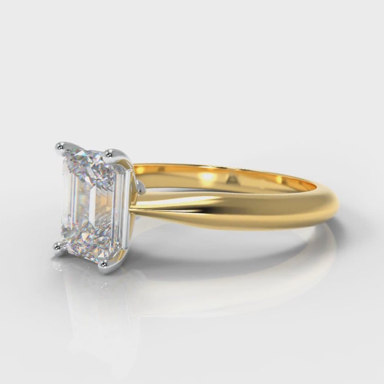 Carrée Solitaire Emerald Cut Diamond Engagement Ring - Yellow Gold