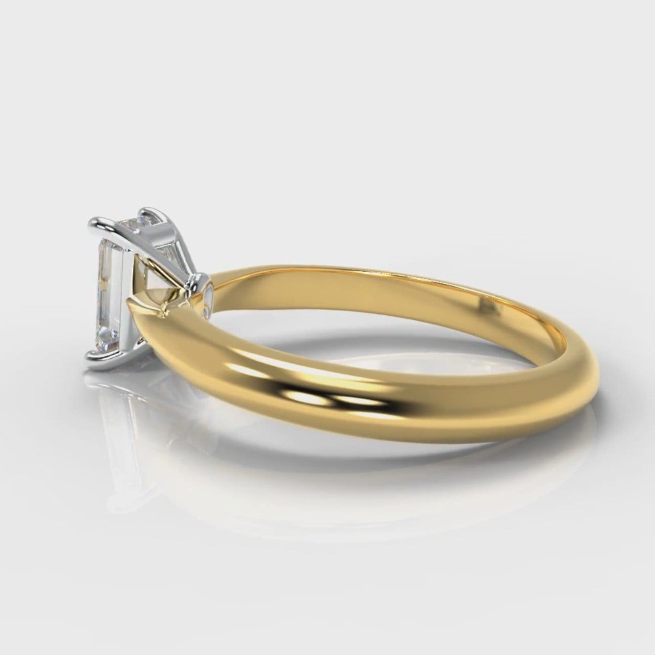 Carrée Solitaire Emerald Cut Diamond Engagement Ring - Yellow Gold