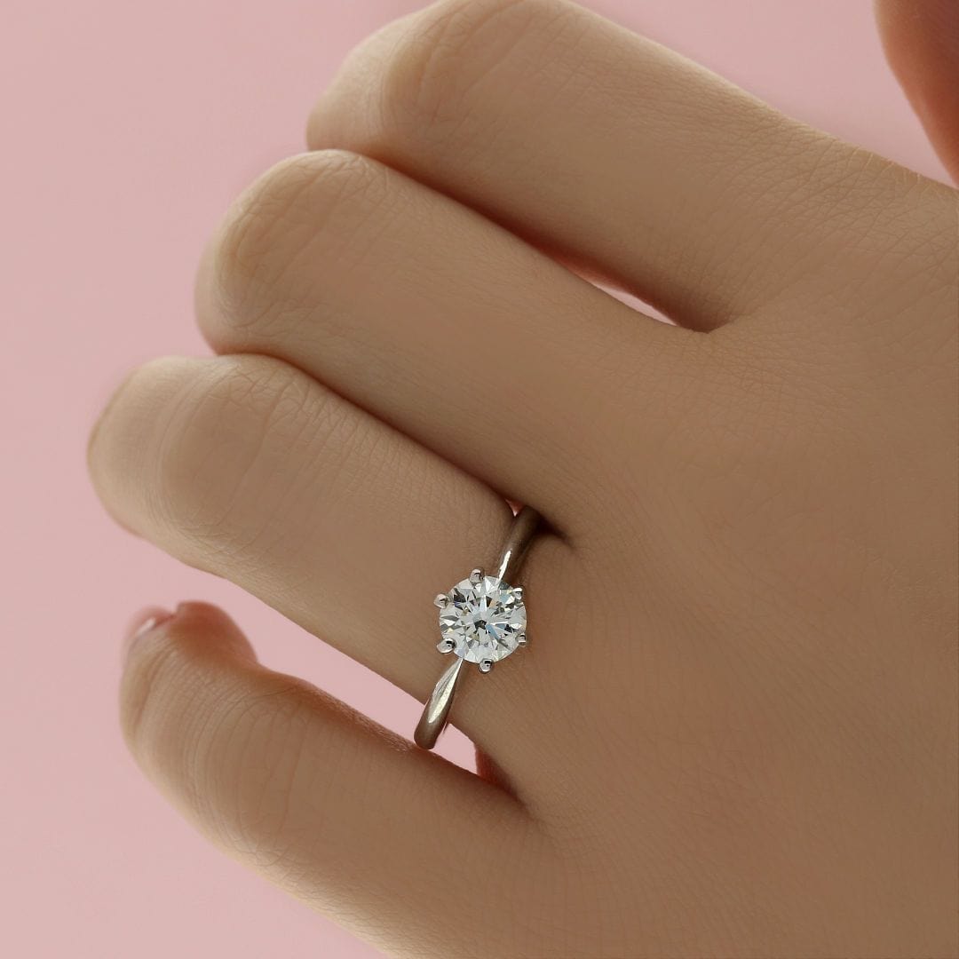 Star Solitaire Round Brilliant Diamond Engagement Ring