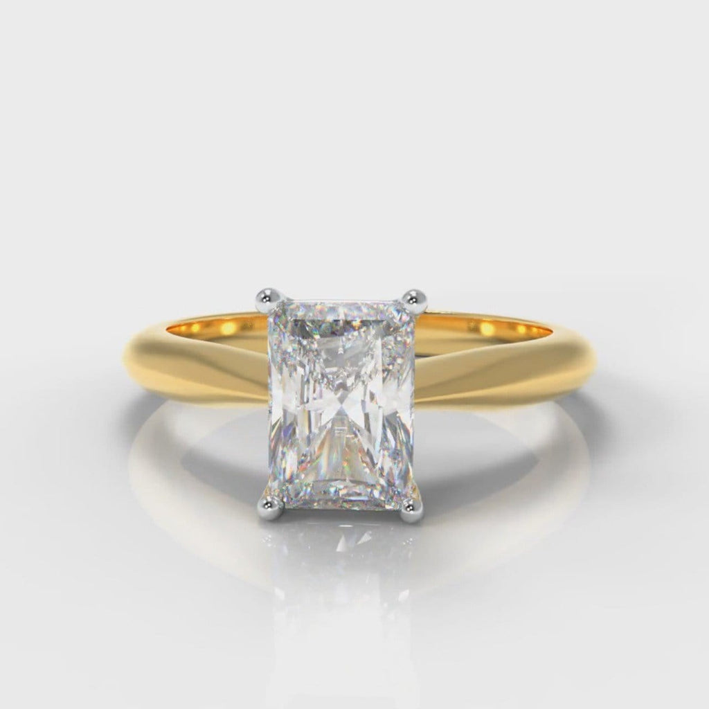 Carrée Solitaire Radiant Cut Diamond Engagement Ring - Yellow Gold