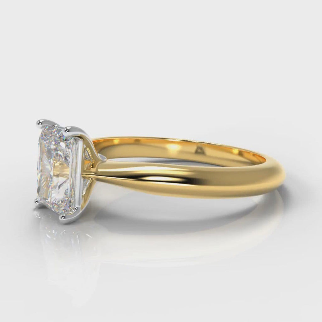 Carrée Solitaire Radiant Cut Diamond Engagement Ring - Yellow Gold