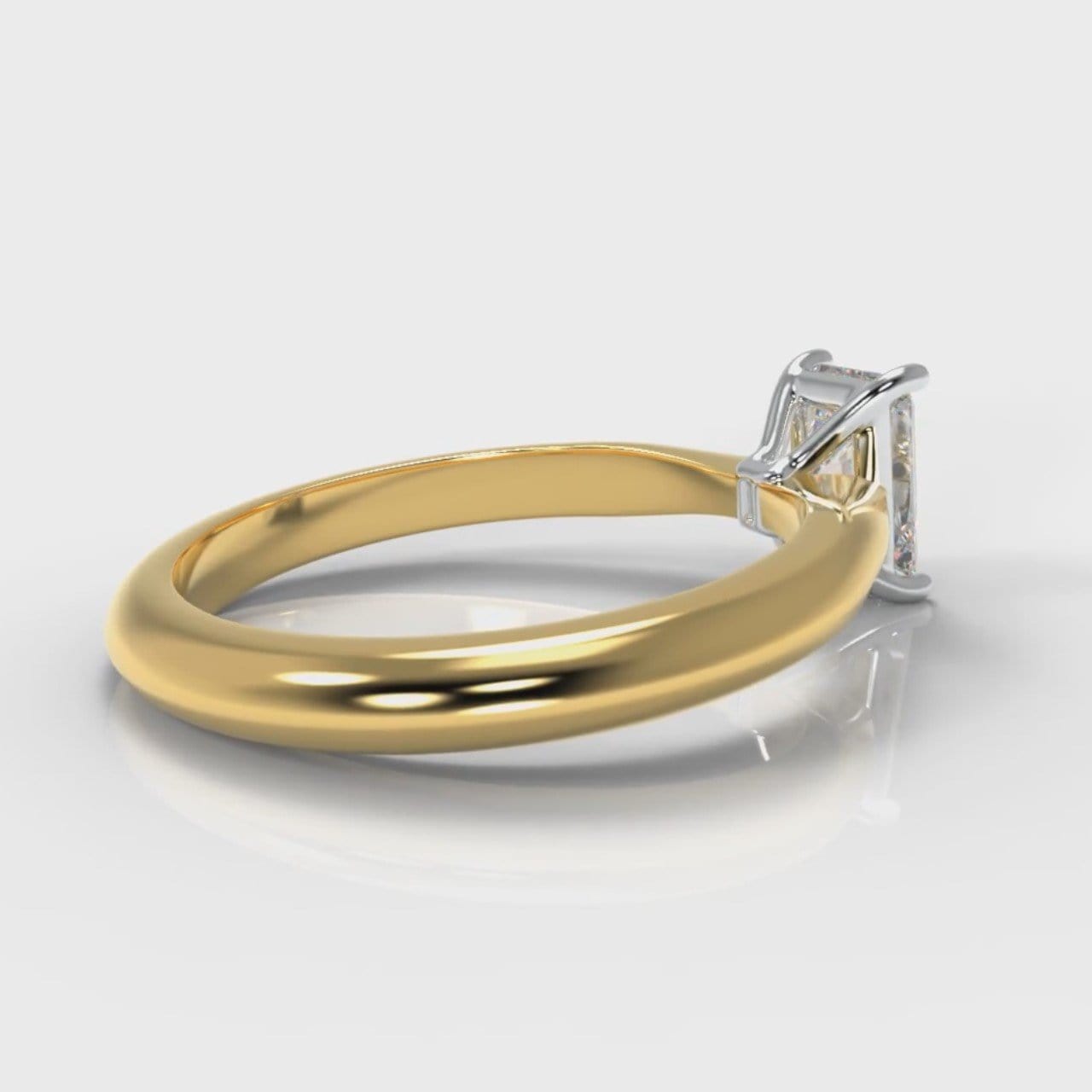 Carrée Solitaire Radiant Cut Diamond Engagement Ring - Yellow Gold