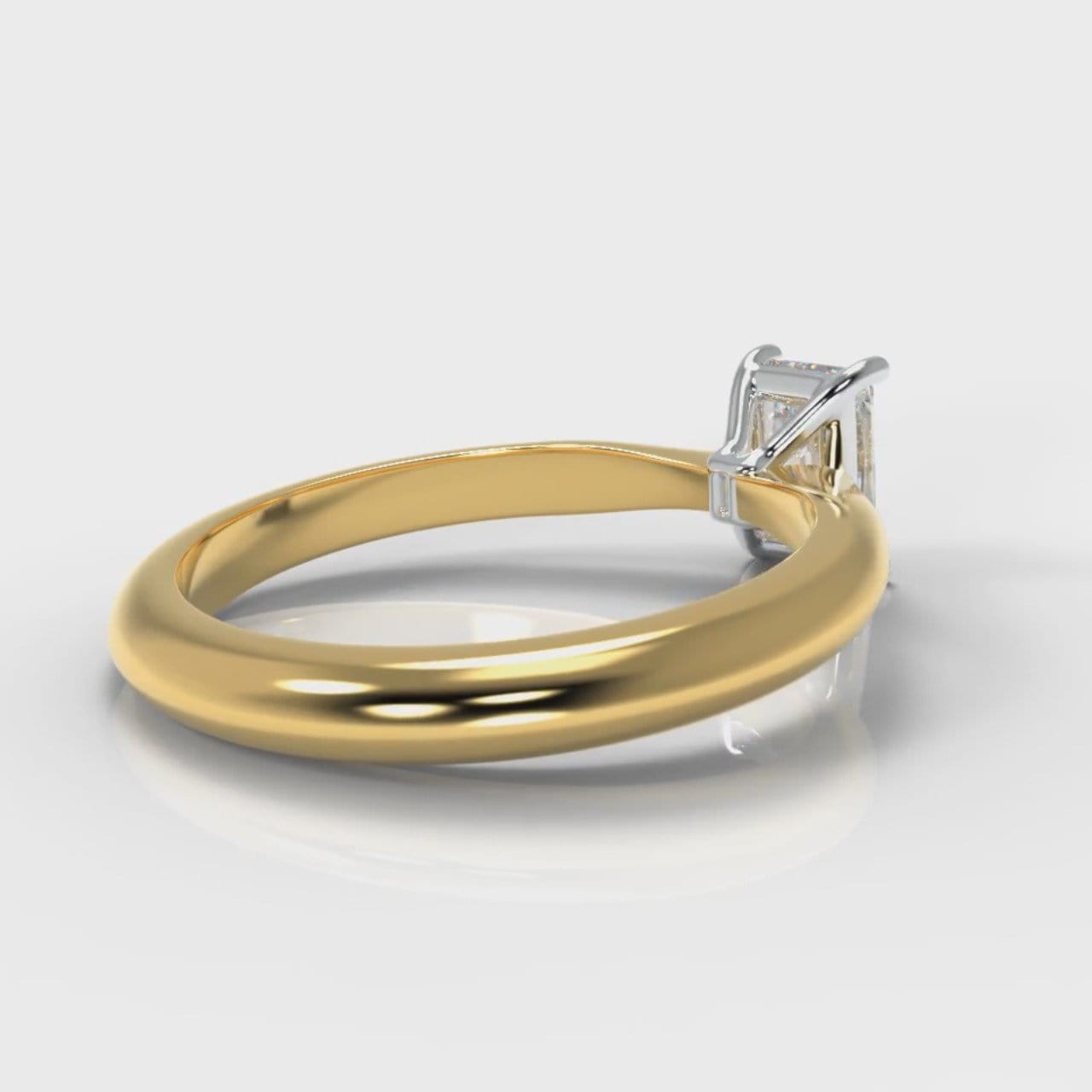 Carrée Solitaire Radiant Cut Diamond Engagement Ring - Yellow Gold