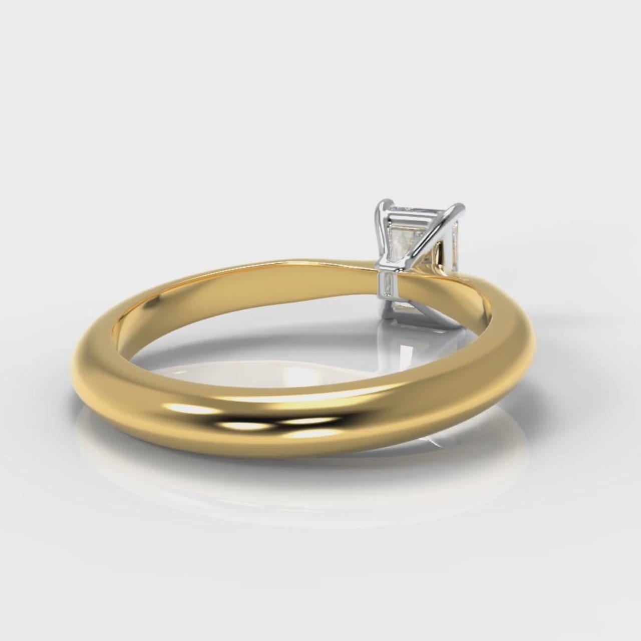 Carrée Solitaire Radiant Cut Diamond Engagement Ring - Yellow Gold