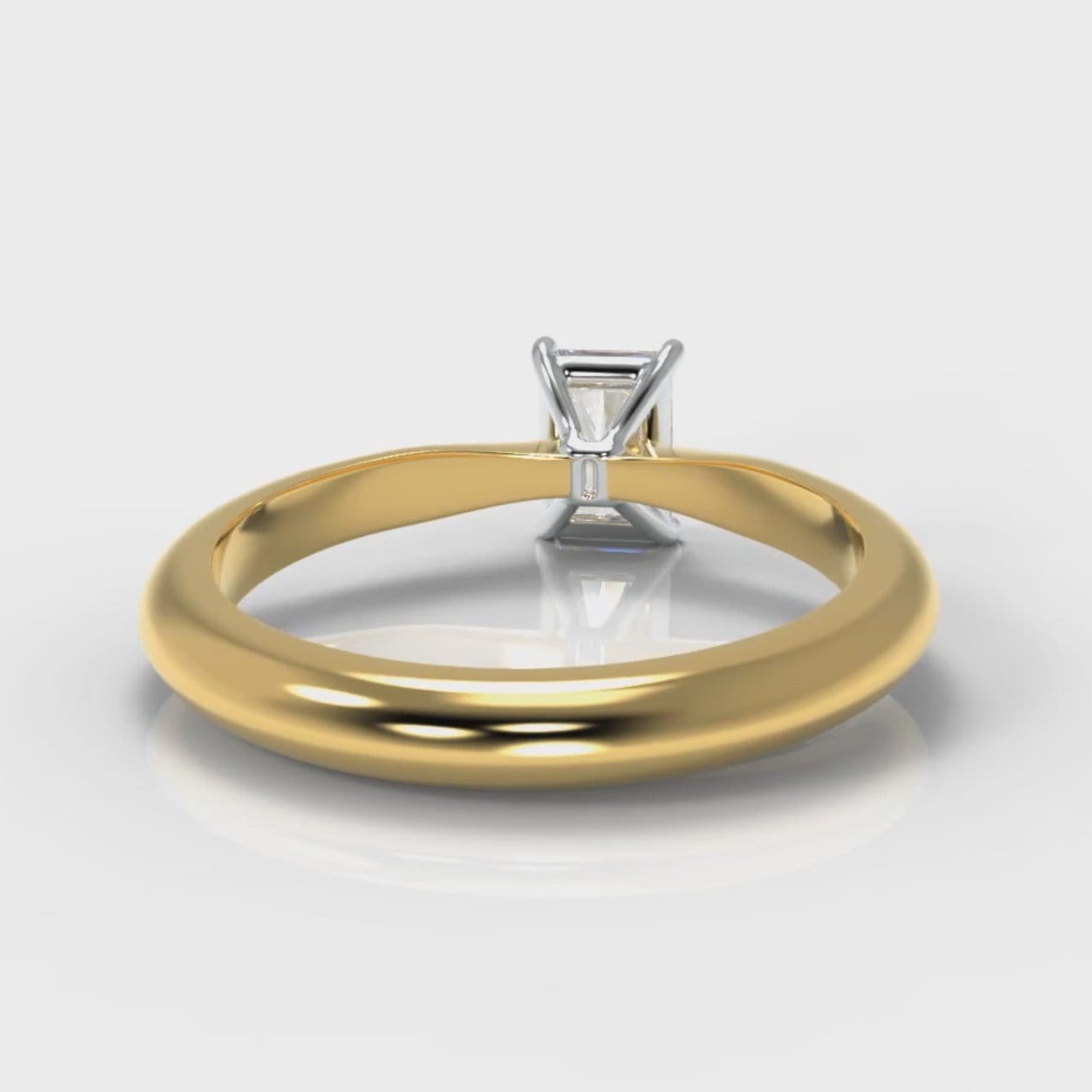 Carrée Solitaire Radiant Cut Diamond Engagement Ring - Yellow Gold