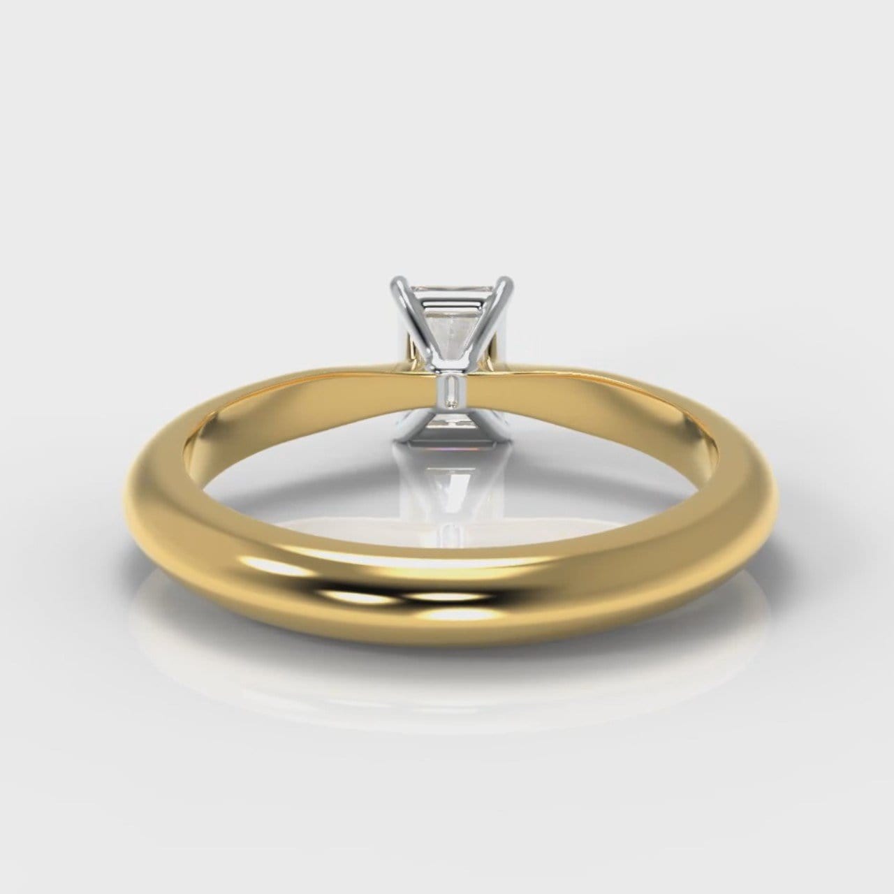 Carrée Solitaire Radiant Cut Diamond Engagement Ring - Yellow Gold