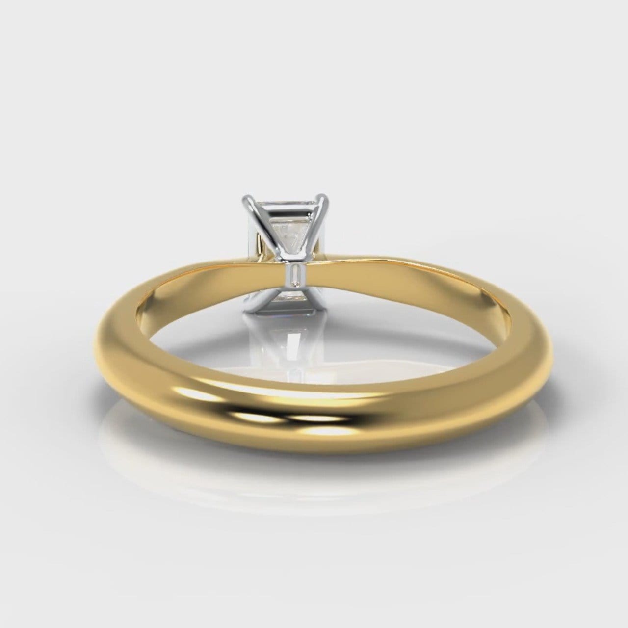 Carrée Solitaire Radiant Cut Diamond Engagement Ring - Yellow Gold