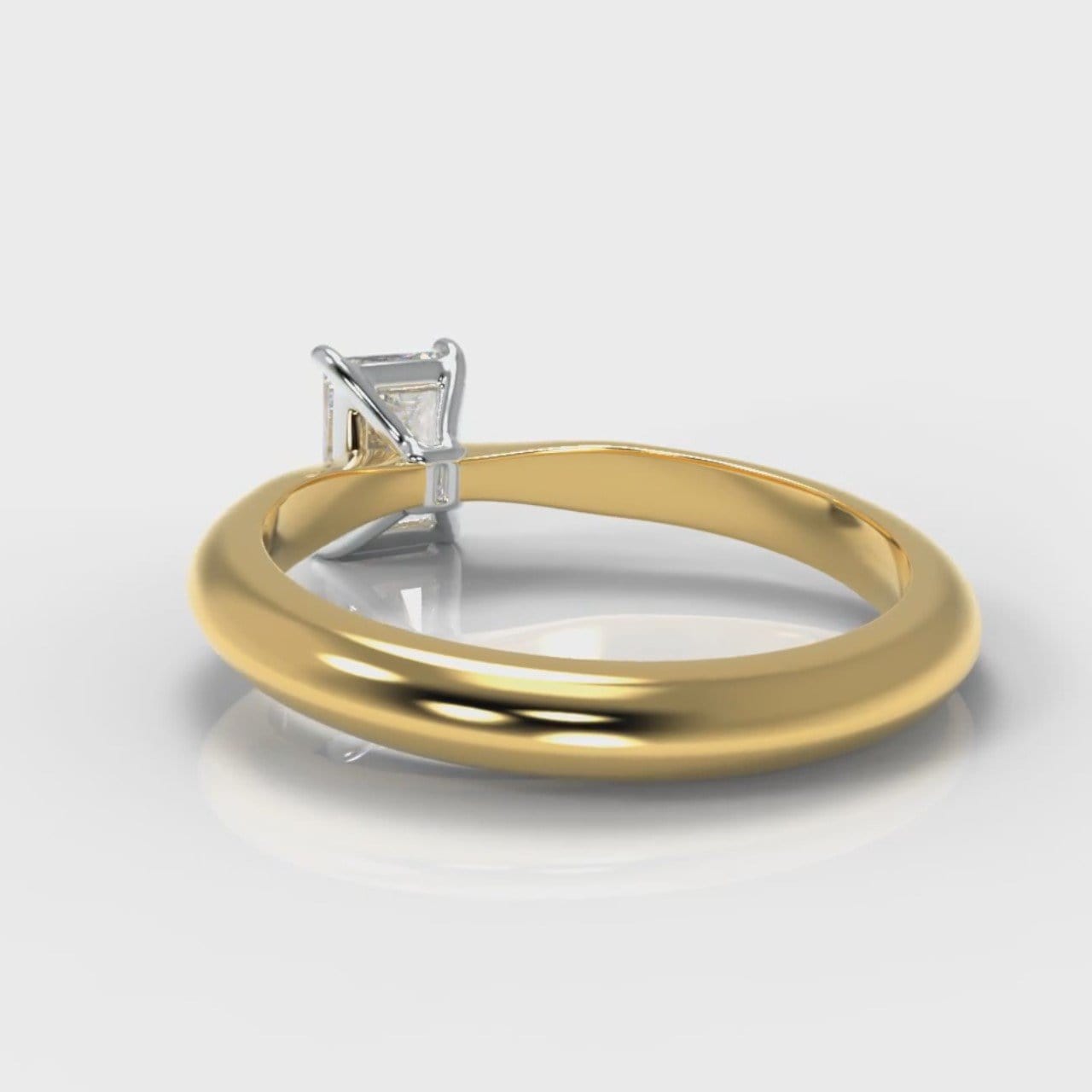 Carrée Solitaire Radiant Cut Diamond Engagement Ring - Yellow Gold