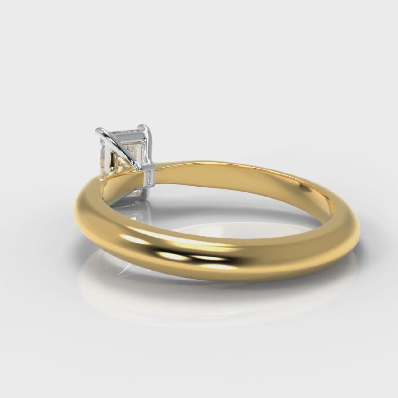 Carrée Solitaire Radiant Cut Diamond Engagement Ring - Yellow Gold