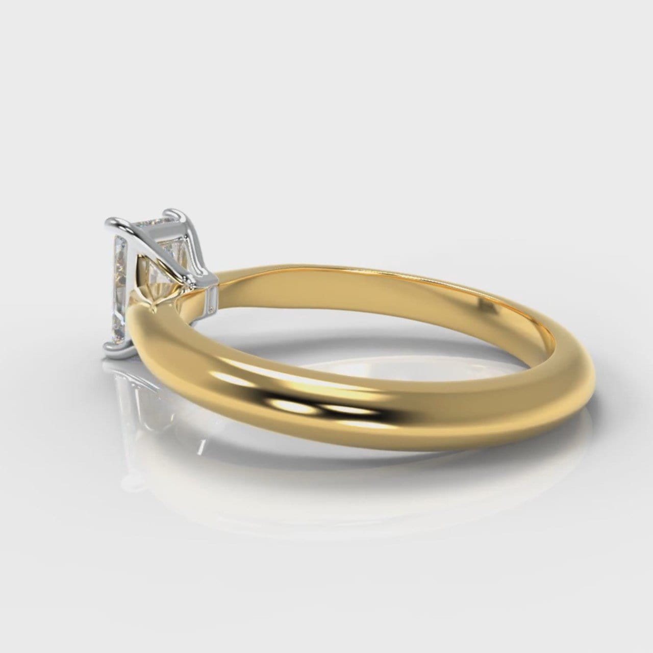 Carrée Solitaire Radiant Cut Diamond Engagement Ring - Yellow Gold