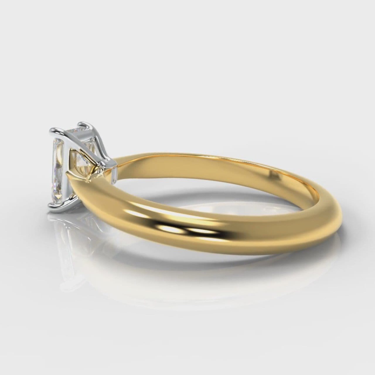 Carrée Solitaire Radiant Cut Diamond Engagement Ring - Yellow Gold