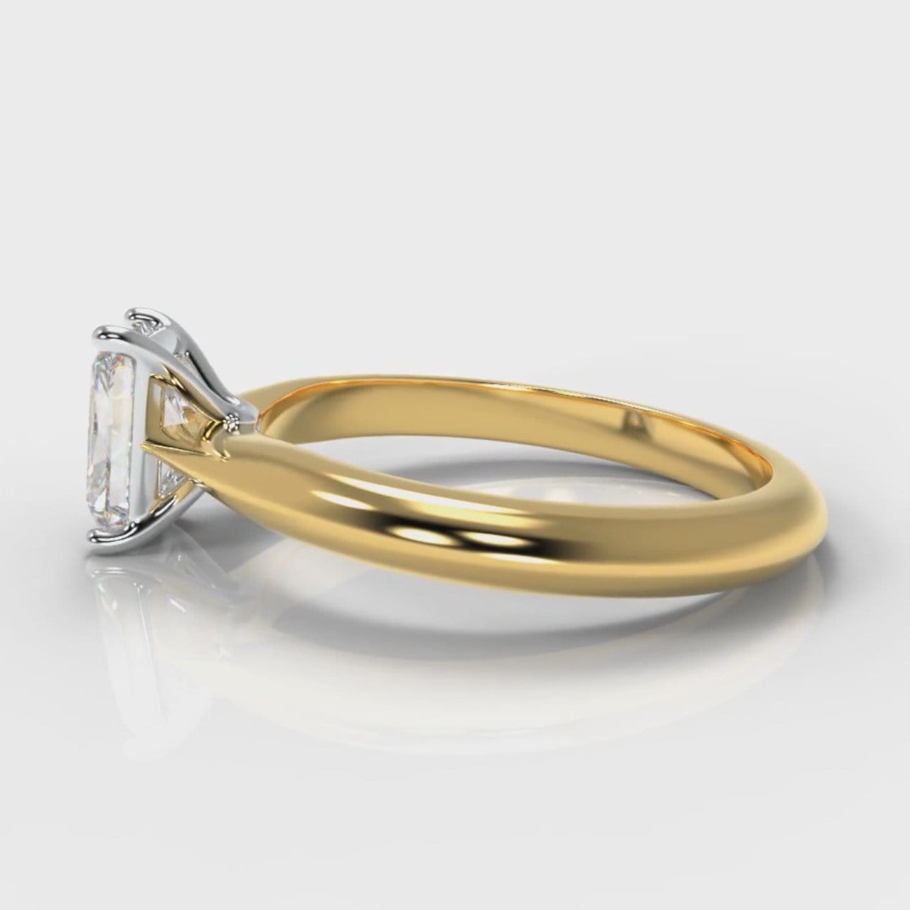Carrée Solitaire Radiant Cut Diamond Engagement Ring - Yellow Gold