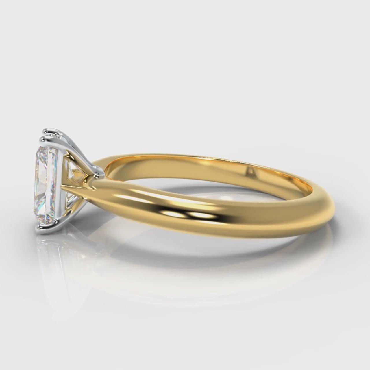 Carrée Solitaire Radiant Cut Diamond Engagement Ring - Yellow Gold