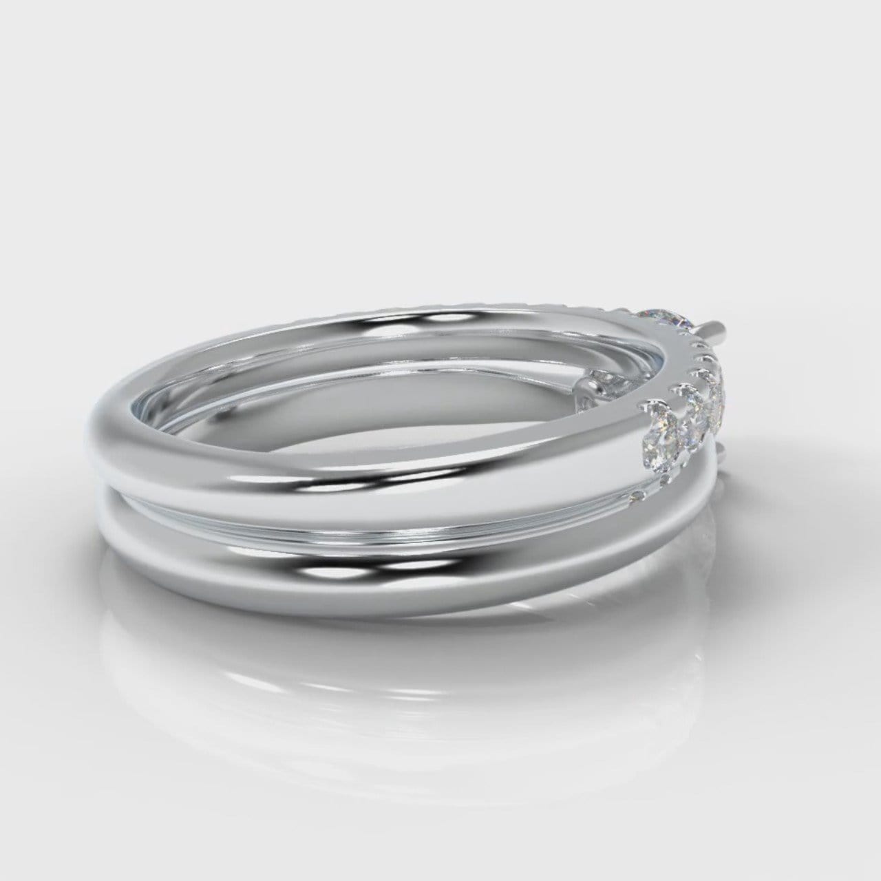 Carrée Solitaire Round Brilliant Cut Diamond Bridal Set