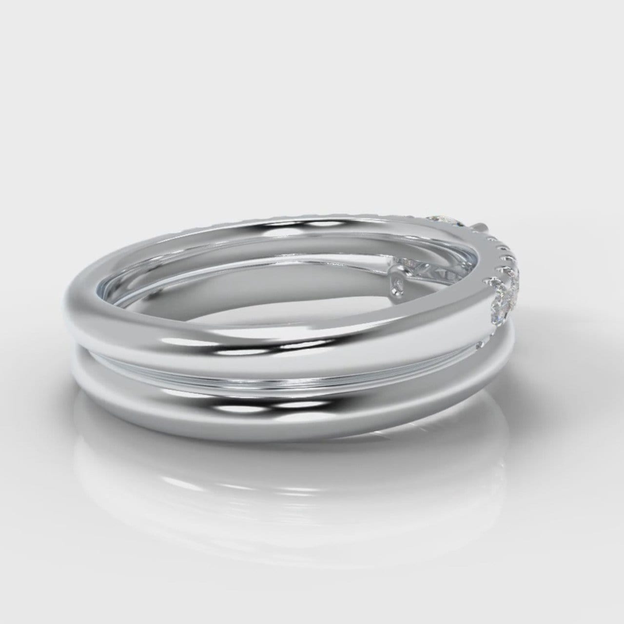 Carrée Solitaire Round Brilliant Cut Diamond Bridal Set