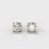 Four Claw Diamond Stud Earrings (GIA Certified) - Yellow Gold